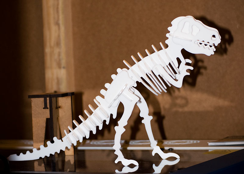 Figura de dinosaurio realizada con impresión 3D