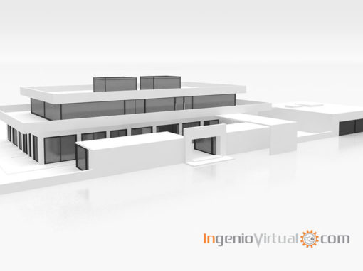 Volumetrías 3D para proyecto de vivienda unifamiliar moderna