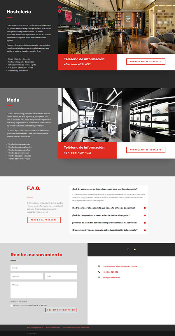Diseño página web empresa retail sectores parte 2