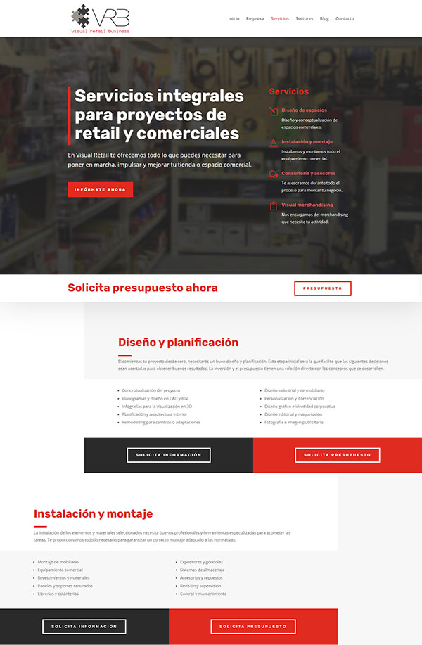 Diseño página web empresa retail servicios parte 1