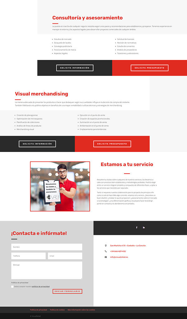 Diseño página web empresa retail servicios parte 2