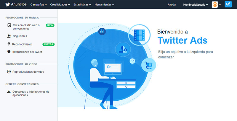 Objetivos de las campañas en Twitter